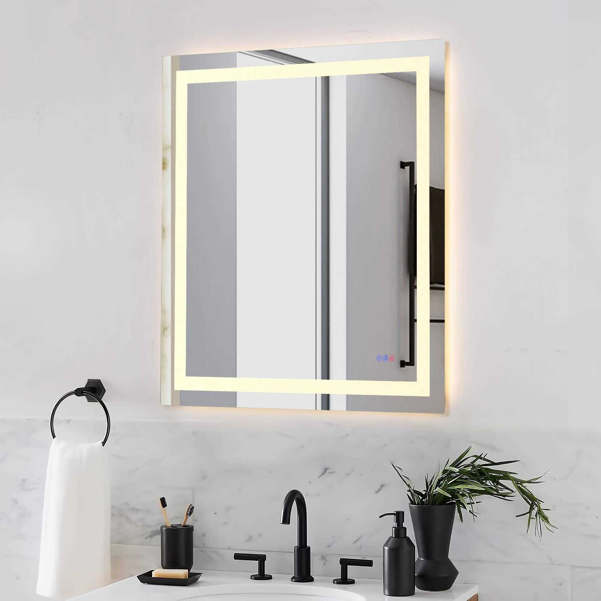 Riven 40 X 36 inch White LED Mirror