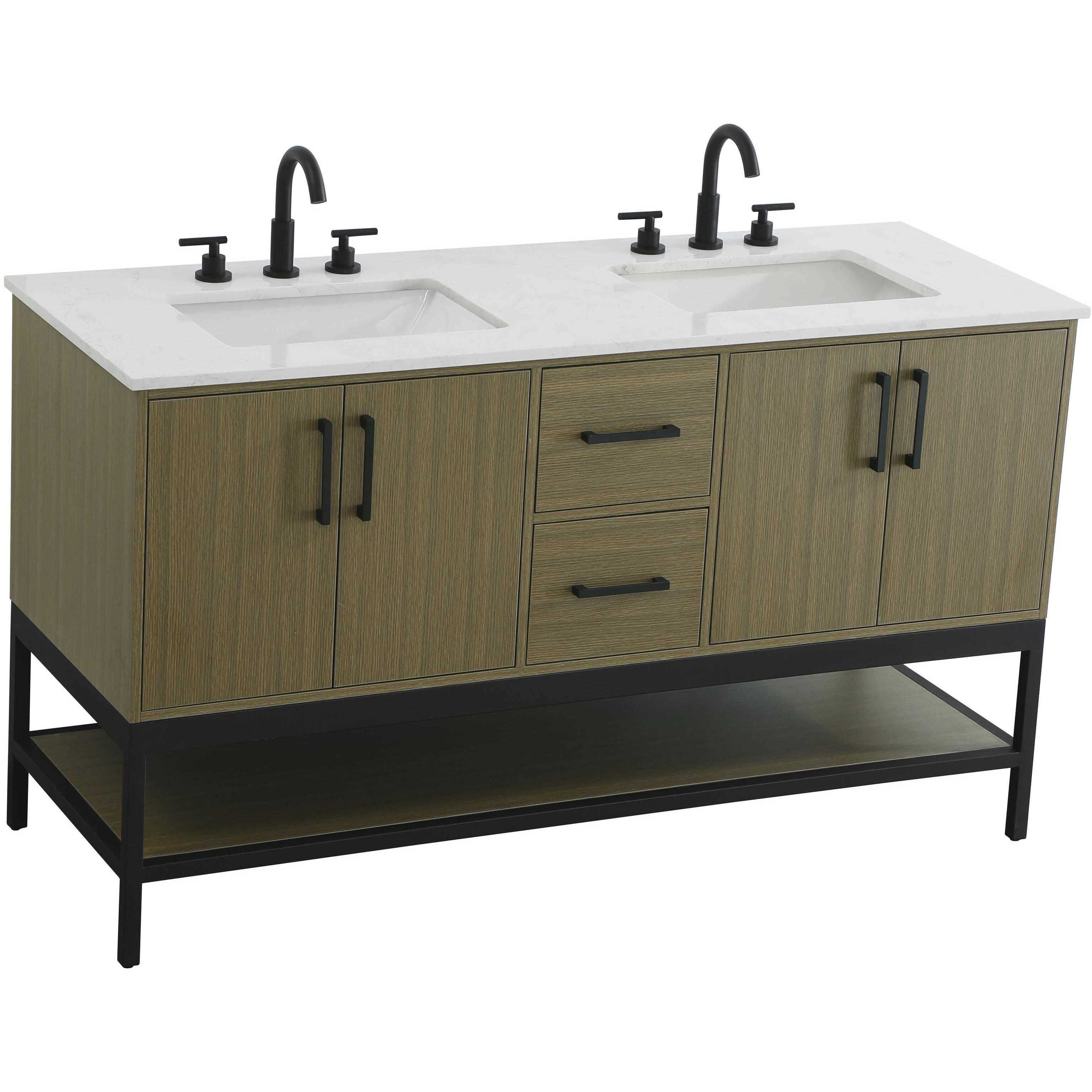 Lennox 60 X 34 inch Chestnut Brown Bathroom Vanity Cabinet