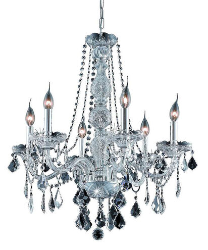 Verona 6 Light 24 inch Chrome Dining Chandelier Ceiling Light in Clear, Royal Cut