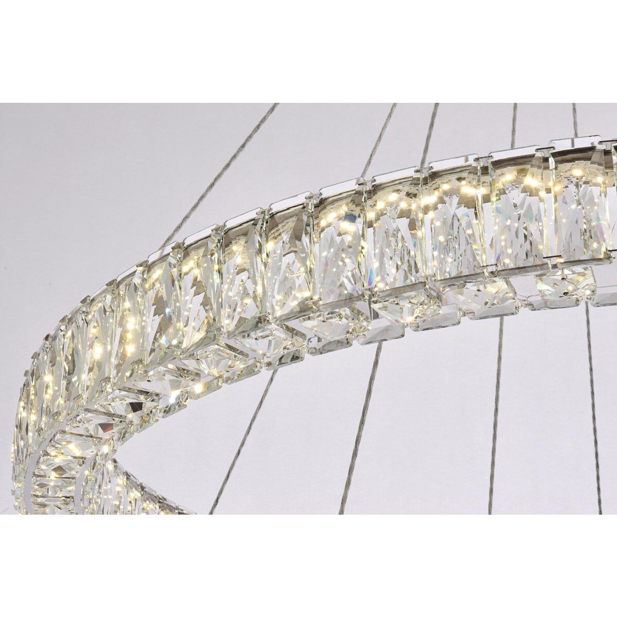 Monroe LED 36 inch Chrome Chandelier Ceiling Light
