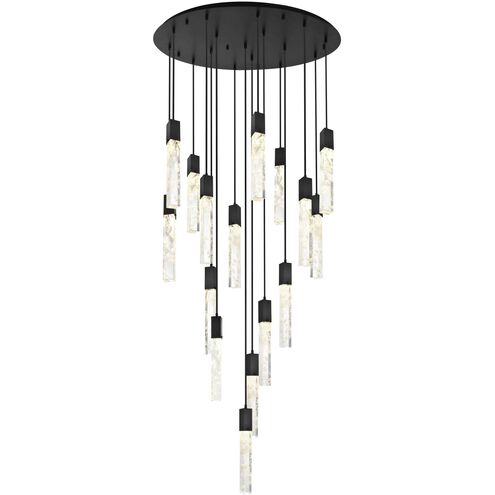 Aurora 16 Light 36 inch Black Chandelier Ceiling Light