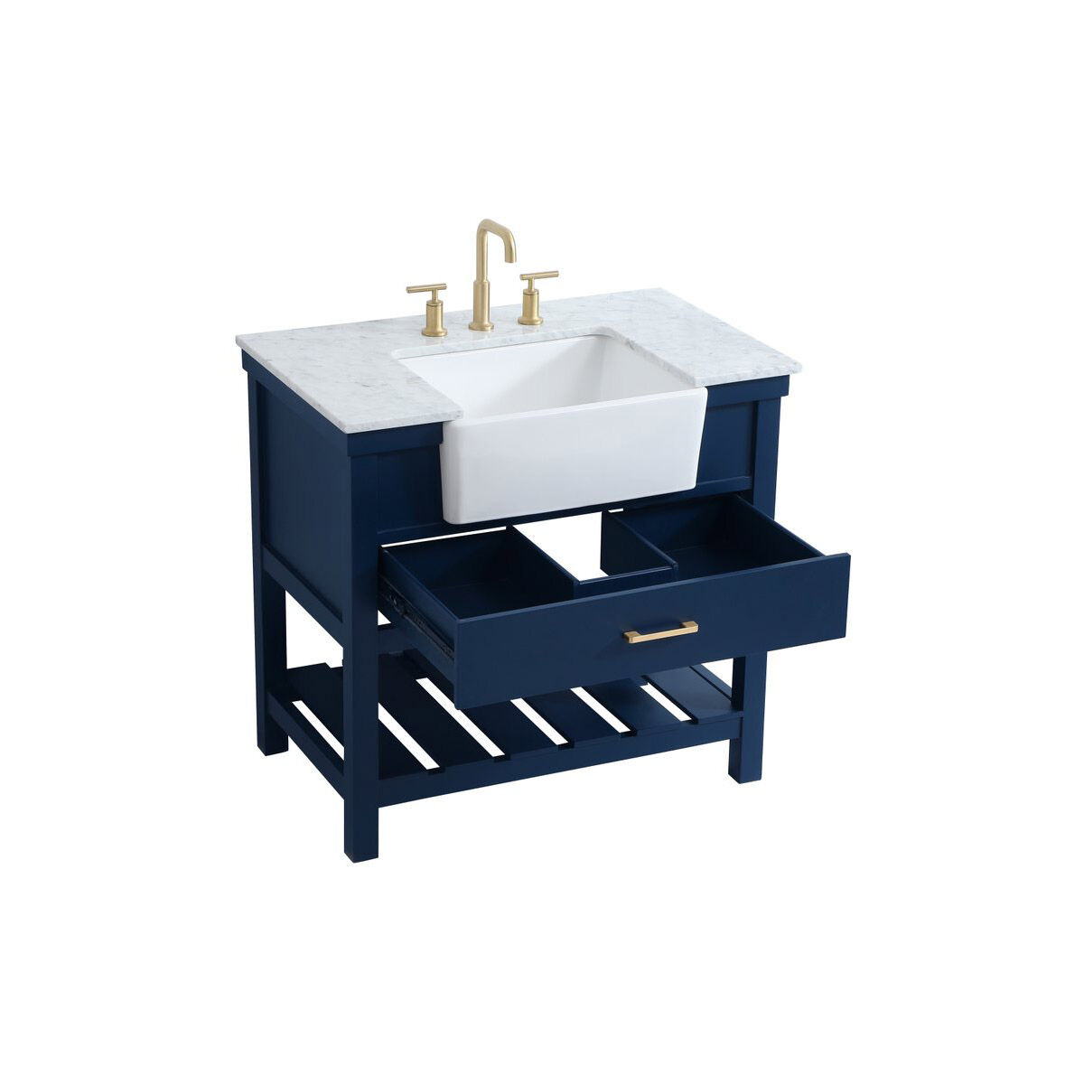 Clement 36 X 22 X 34 inch Blue Bathroom Vanity Cabinet
