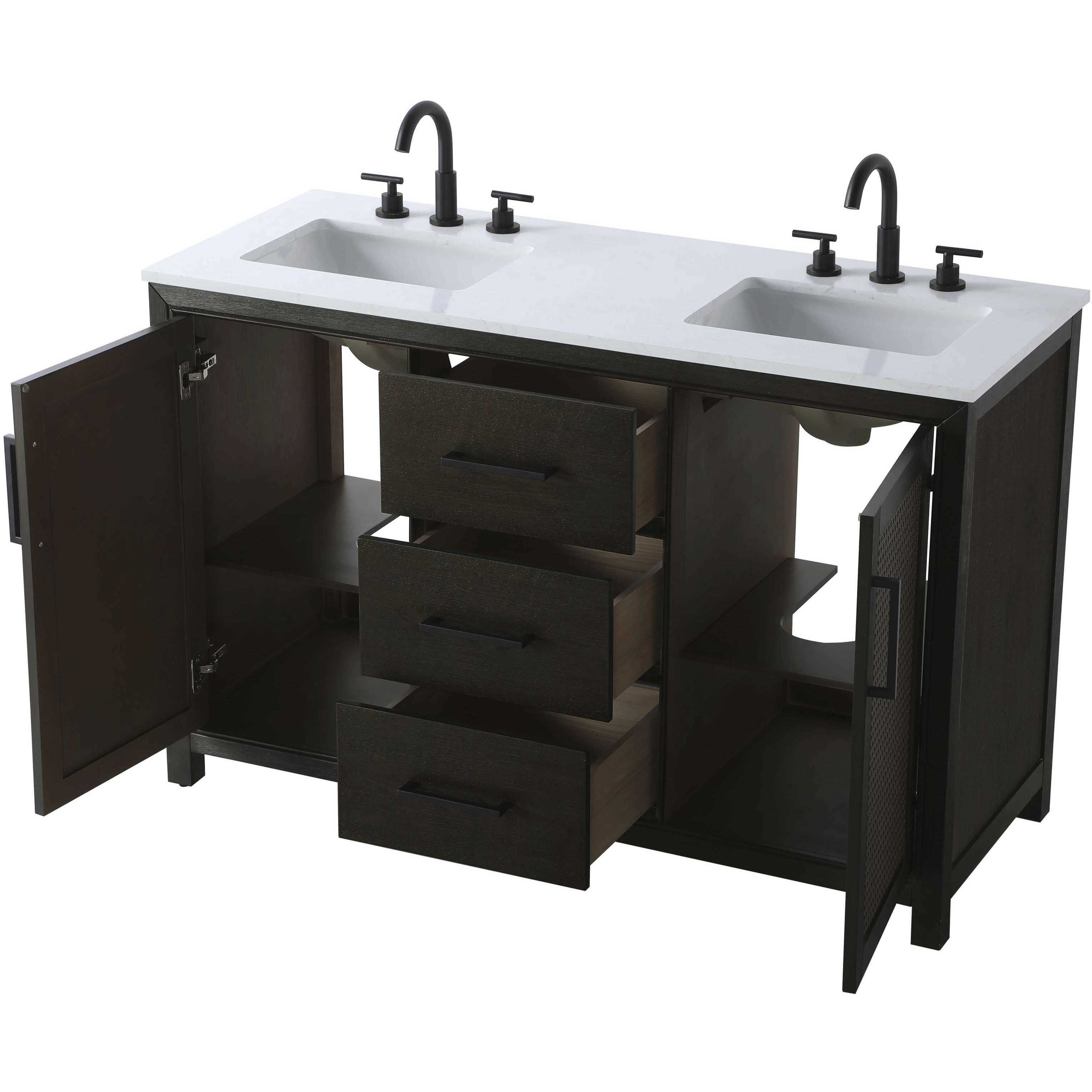 Alina 54 X 34 inch Chocolate Oak Bathroom Vanity Cabinet