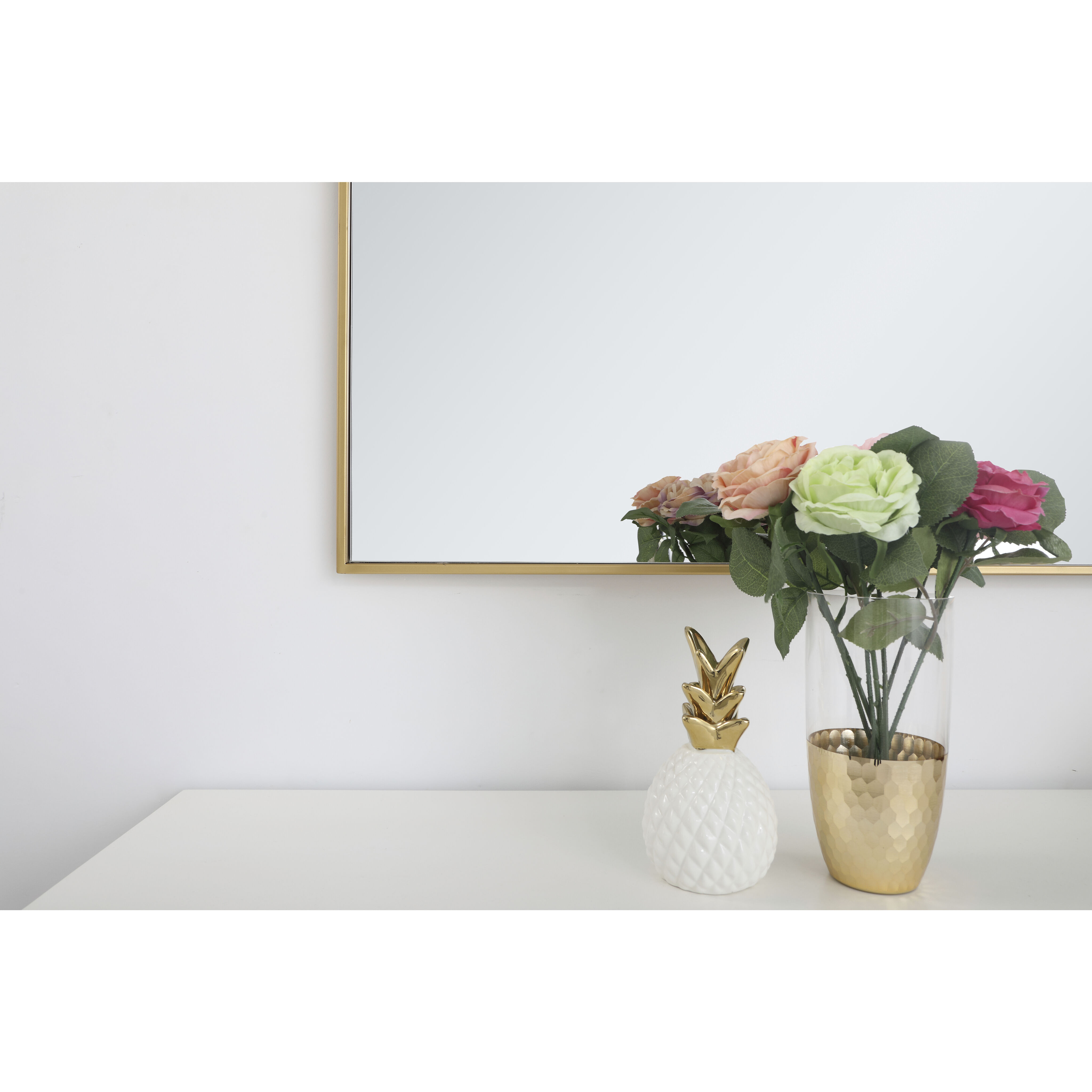 Monet 60 X 24 inch Brass Wall Mirror