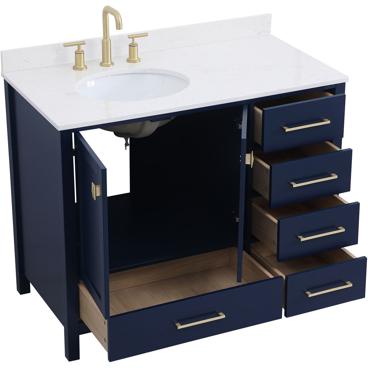 Irene 42 X 22 X 34 inch Blue Vanity Sink Set