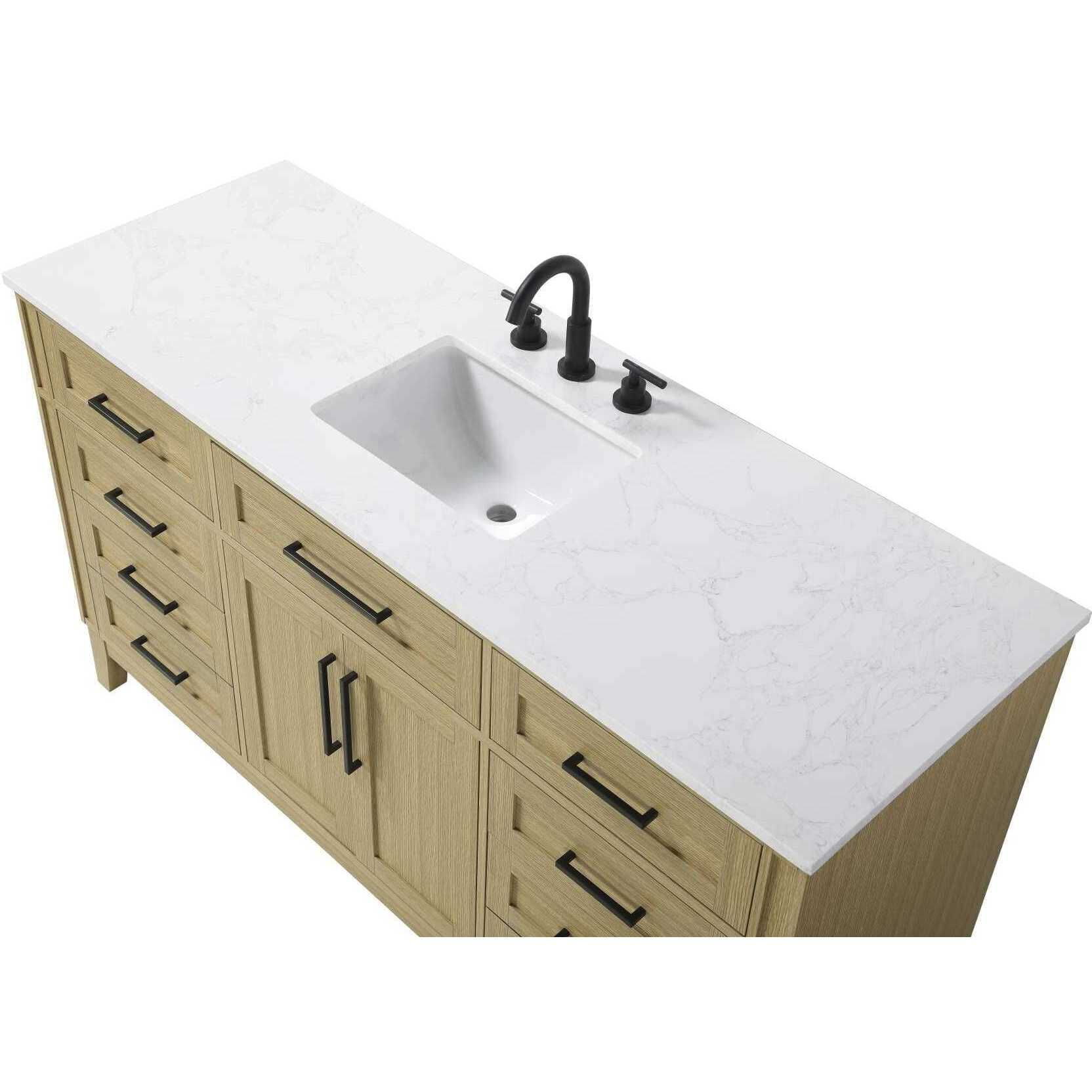 Virginia 60 X 35 inch Honey Brown Bathroom Vanity Cabinet