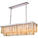 Sydney 12 Light 50 inch Polished Nickel Pendant Ceiling Light in Golden Teak, Urban Classic