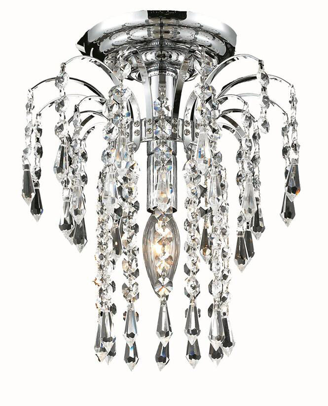 Falls 1 Light 9 inch Chrome Flush Mount Ceiling Light in Royal Cut