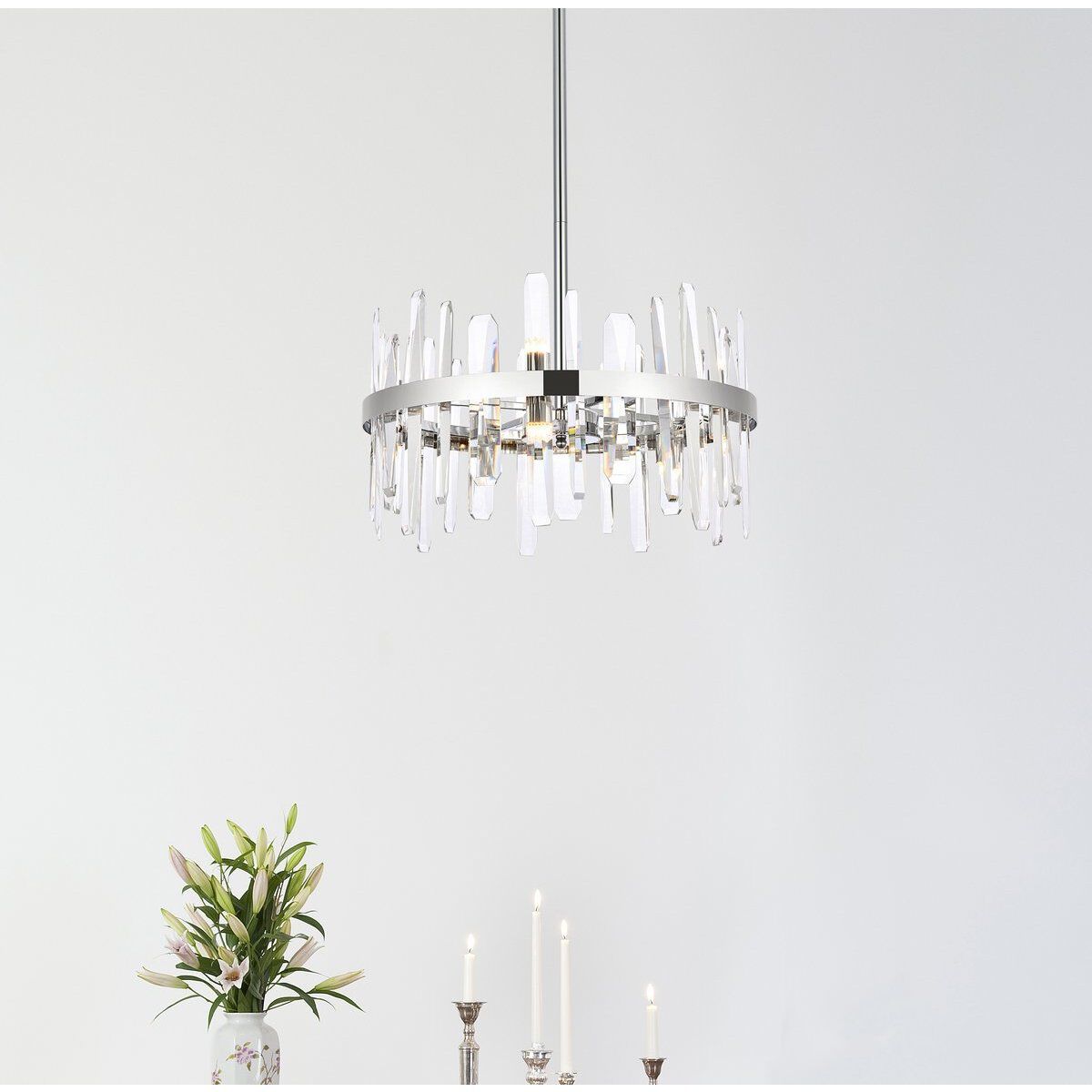 Elegant Lighting 2200D20C Serena 10 Light 20 inch Chrome