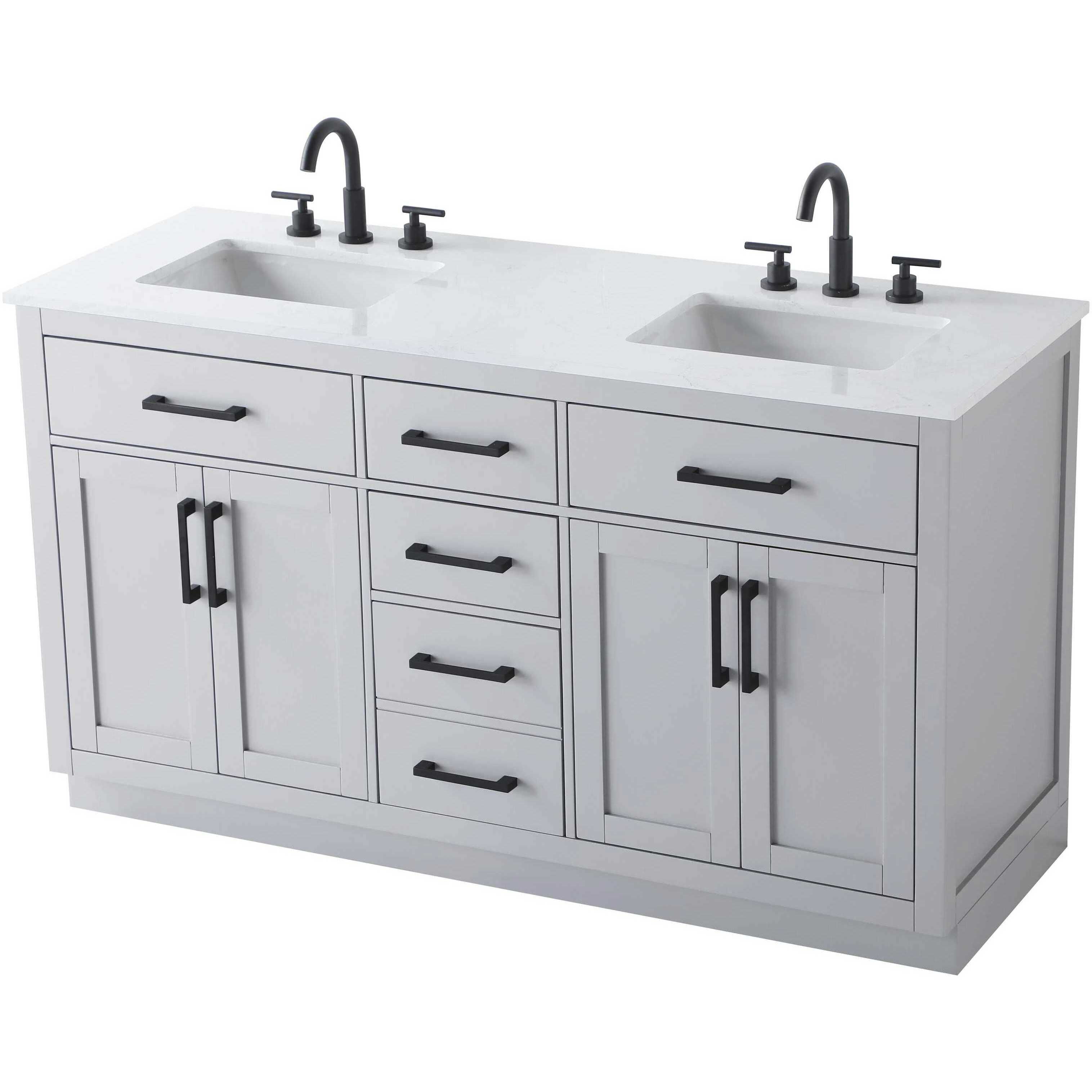 Alden 60 X 35 inch Grey Bathroom Vanity Cabinet