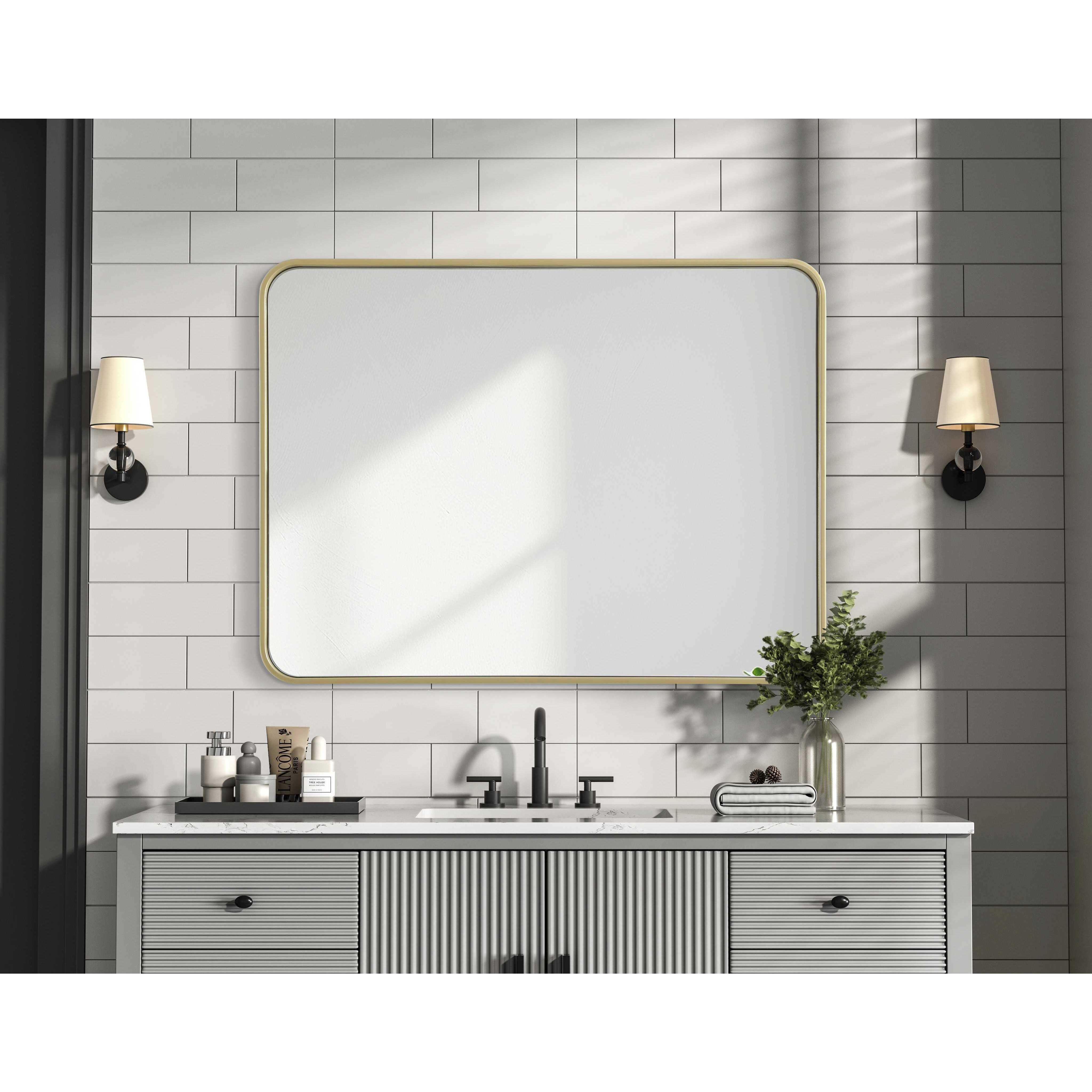 Remy 36 X 27 inch Brass Mirror
