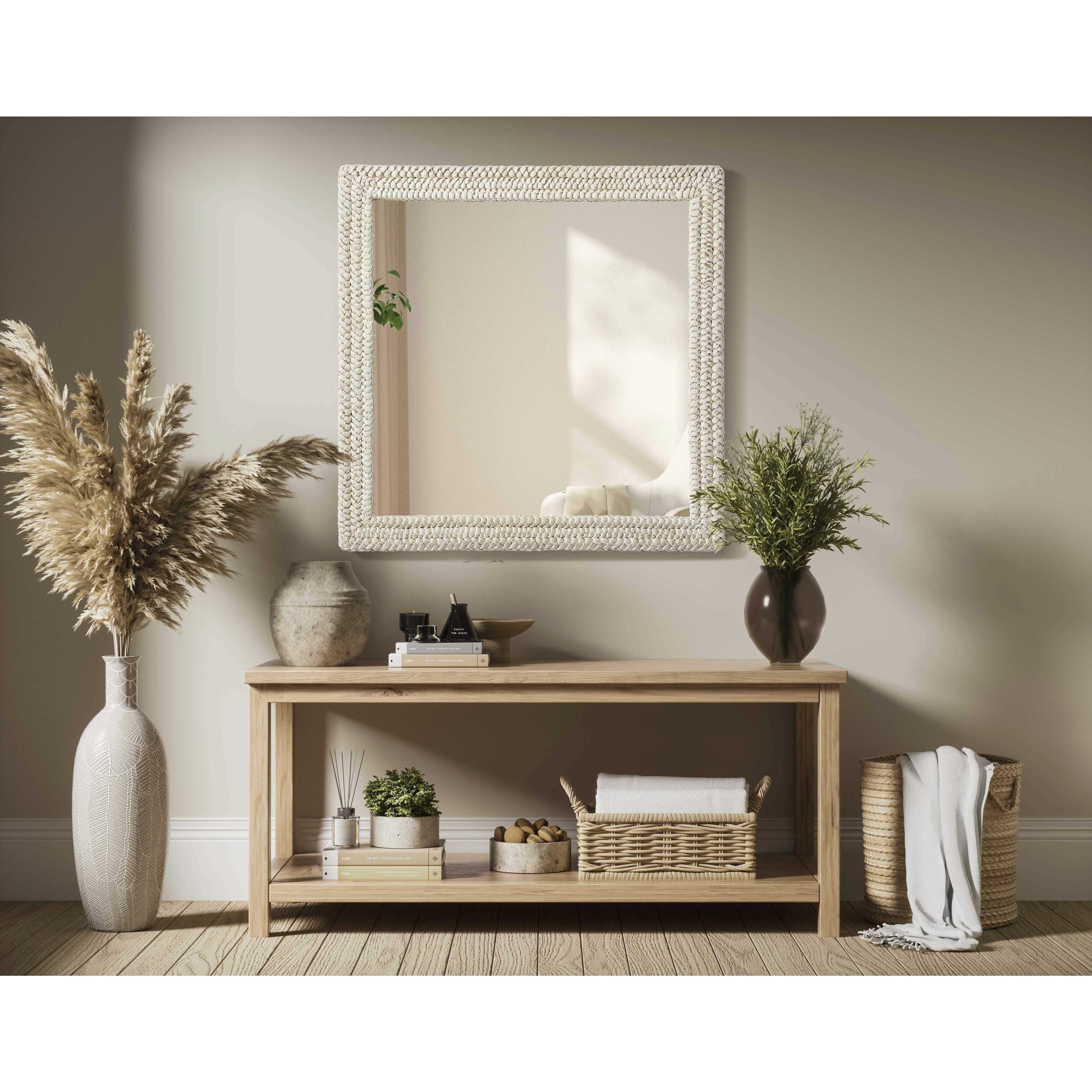 Marlowe 40 X 40 inch Linen White Mirror