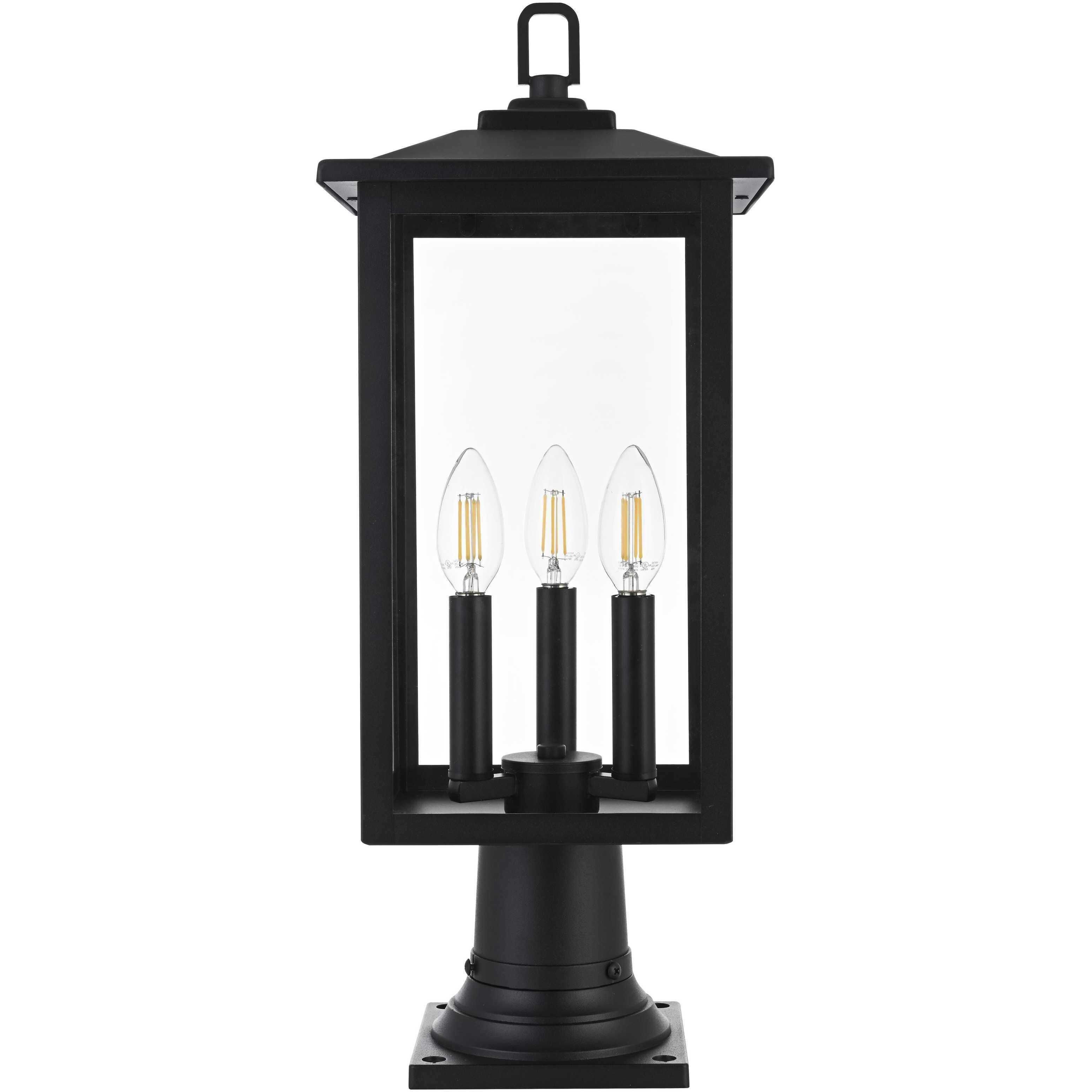 Carlisle 3 Light 22 inch Black Outdoor Post Light