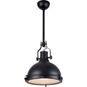 Industrial 1 Light 16 inch Black Pendant Ceiling Light, Urban Classic 