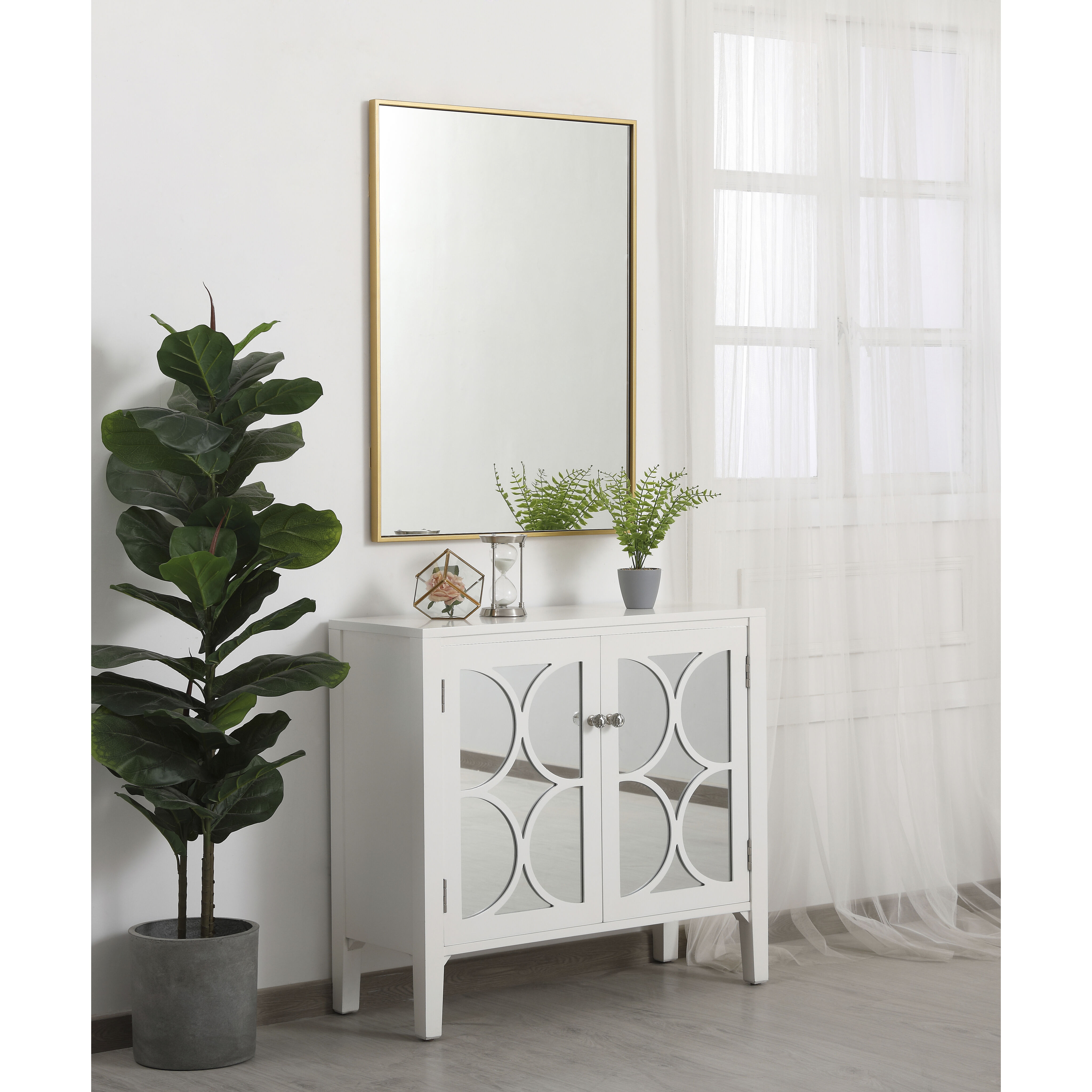 Monet 36 X 27 inch Brass Wall Mirror