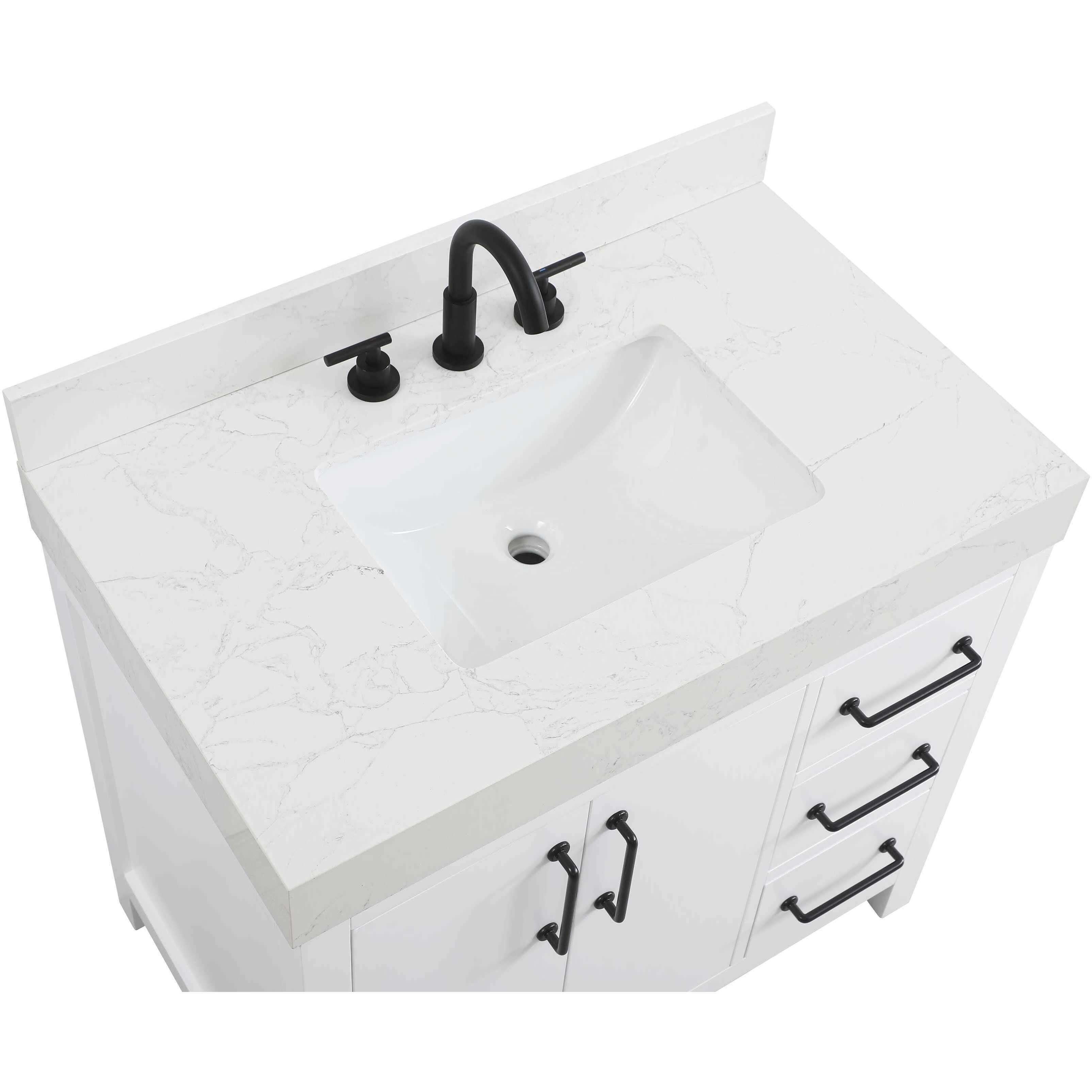 Nathan 36 X 34 inch White Bathroom Vanity Cabinet