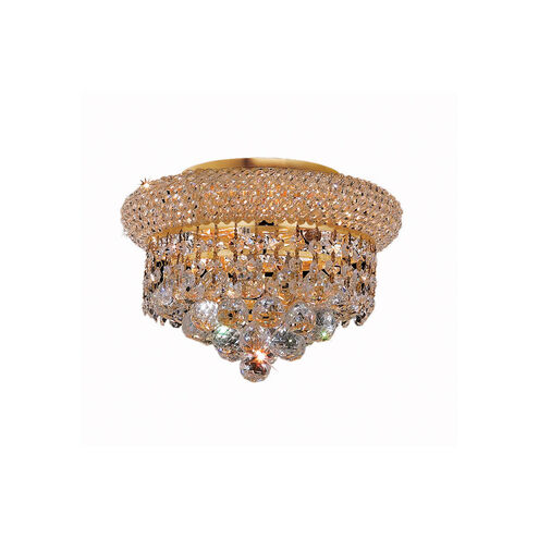 Primo 3 Light 10 inch Gold Flush Mount Ceiling Light in Royal Cut