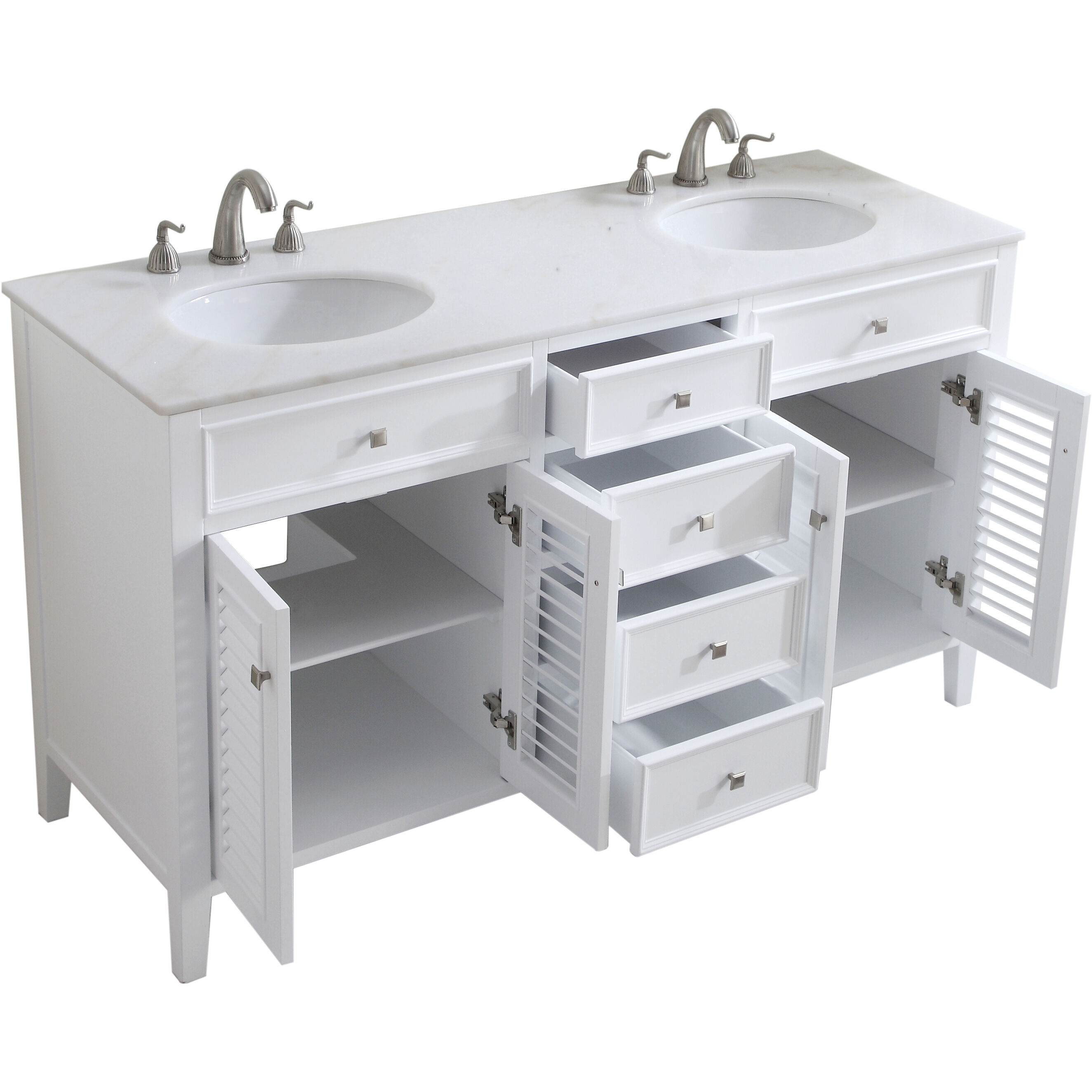 Cape Cod 60 X 35 inch White Vanity Set