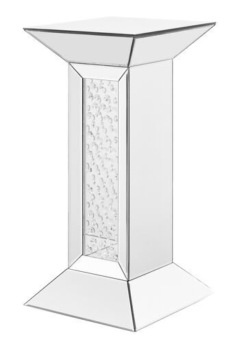 Modern 24 X 12 inch Clear Mirror and Crystal End Table 