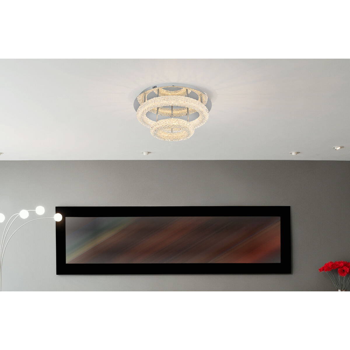 Bowen 2 Light 22 inch Chrome Flush Mount Ceiling Light