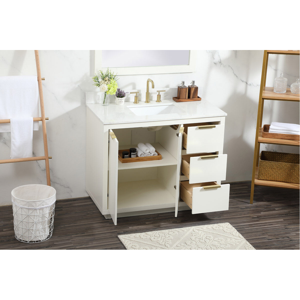 Blake 42 X 22 X 34 inch White Vanity Sink Set