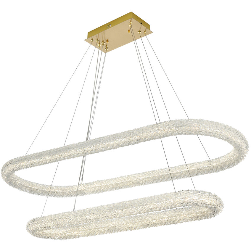 Bowen 2 Light 20 inch Satin Gold Chandelier Ceiling Light