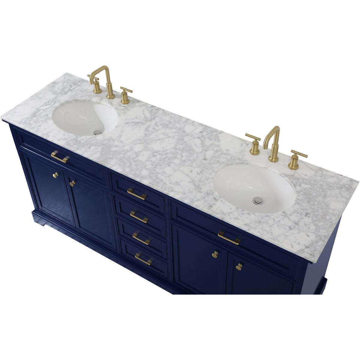 Americana 72 X 22 X 35 inch Blue Vanity Sink Set