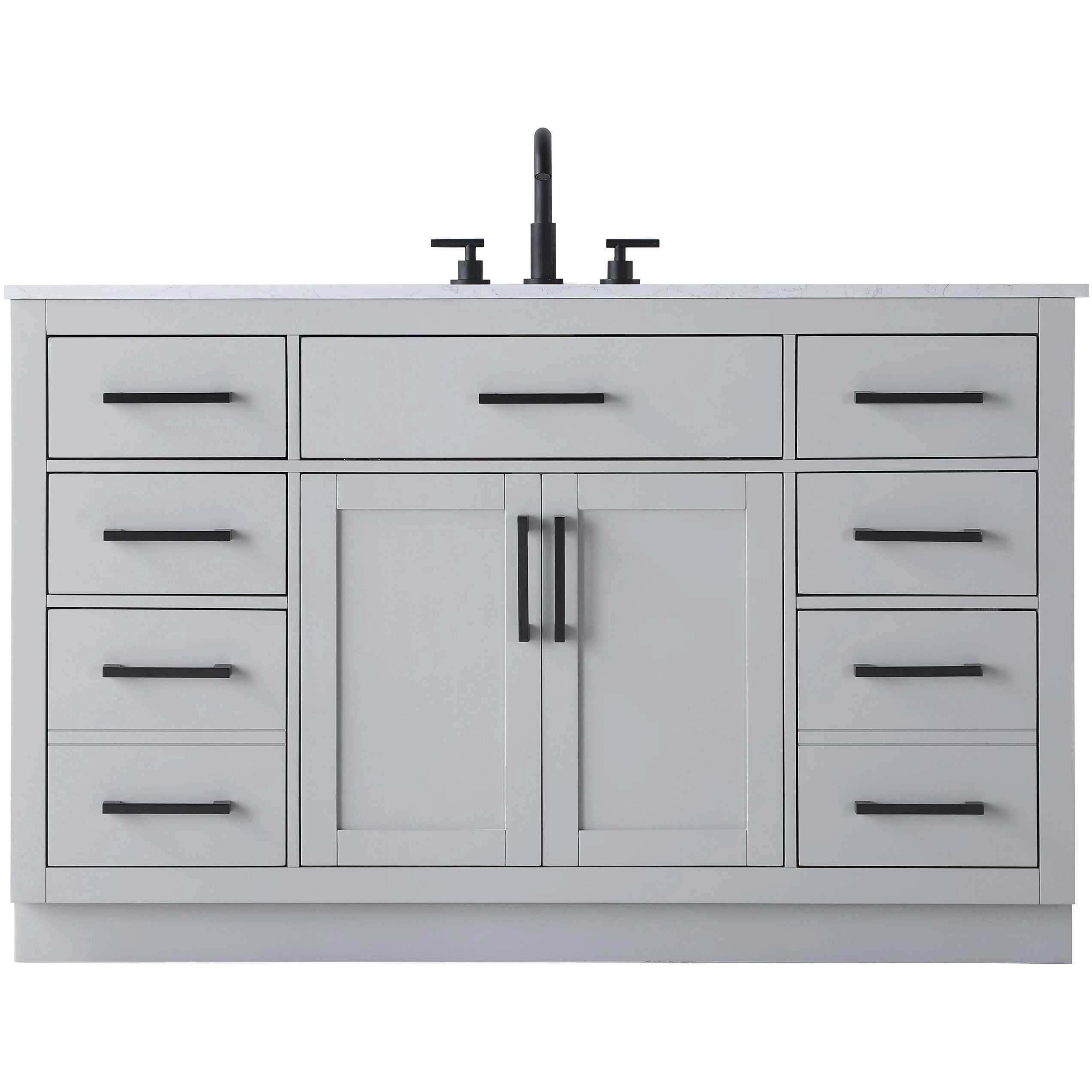 Alden 54 X 35 inch Grey Bathroom Vanity Cabinet