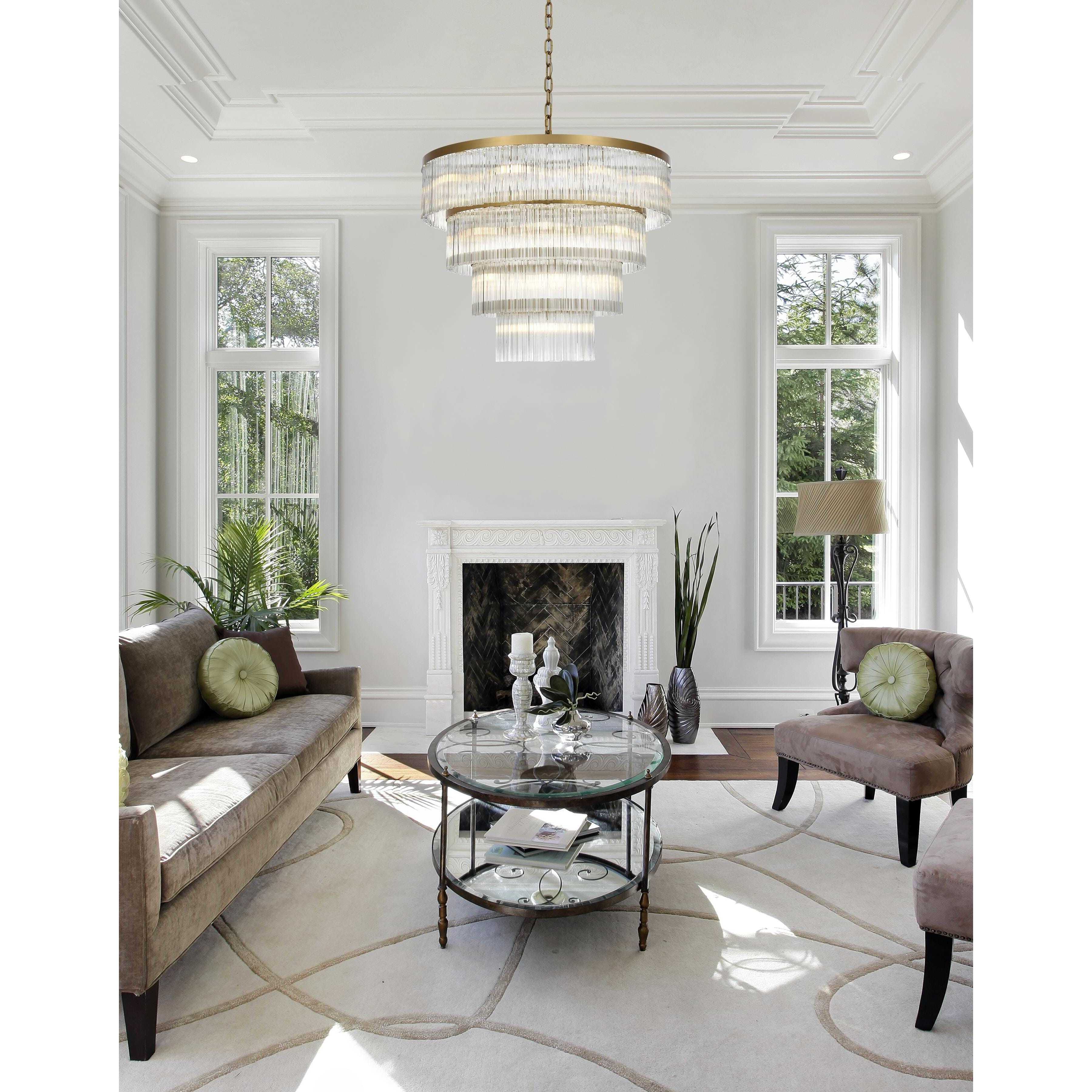 Harlow 28 Light 40 inch Satin Gold Chandelier Ceiling Light