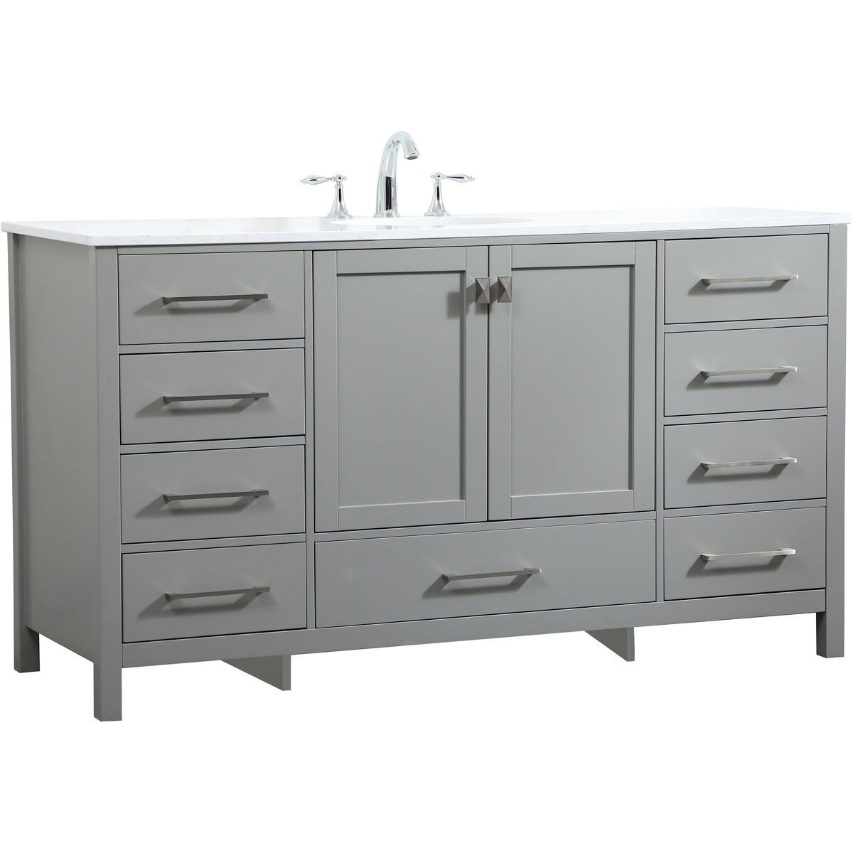 Irene 60 X 22 X 34 inch Grey Vanity Sink Set