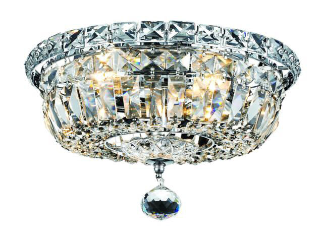 Tranquil 4 Light 10 inch Chrome Flush Mount Ceiling Light in Royal Cut