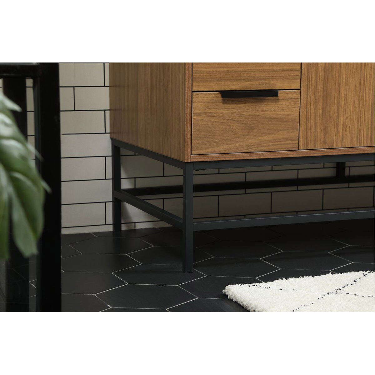 Eugene 60 X 22 X 33.5 inch Walnut Brown Vanity Sink Set