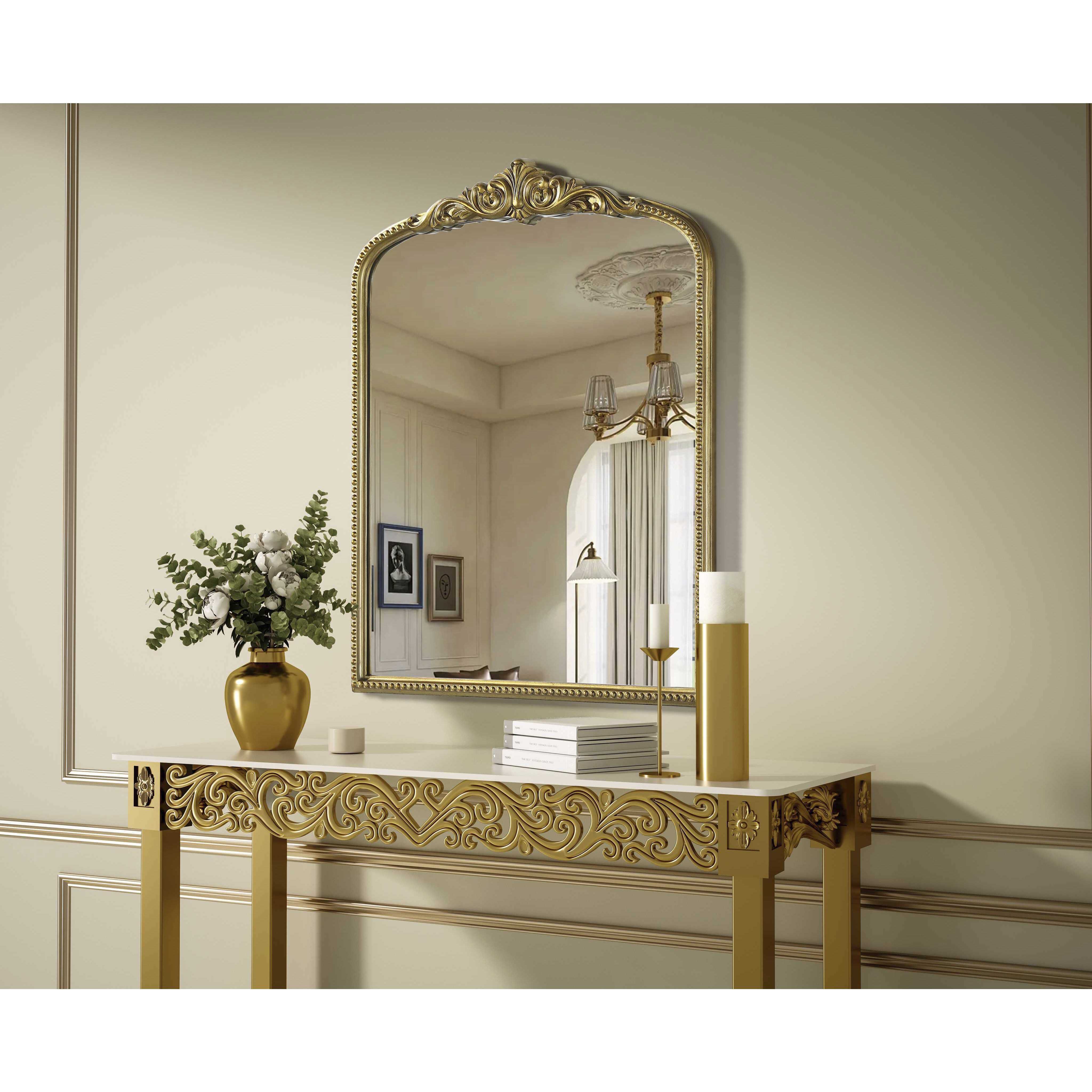 Naomi 42 X 33 inch Antique Brass Mirror