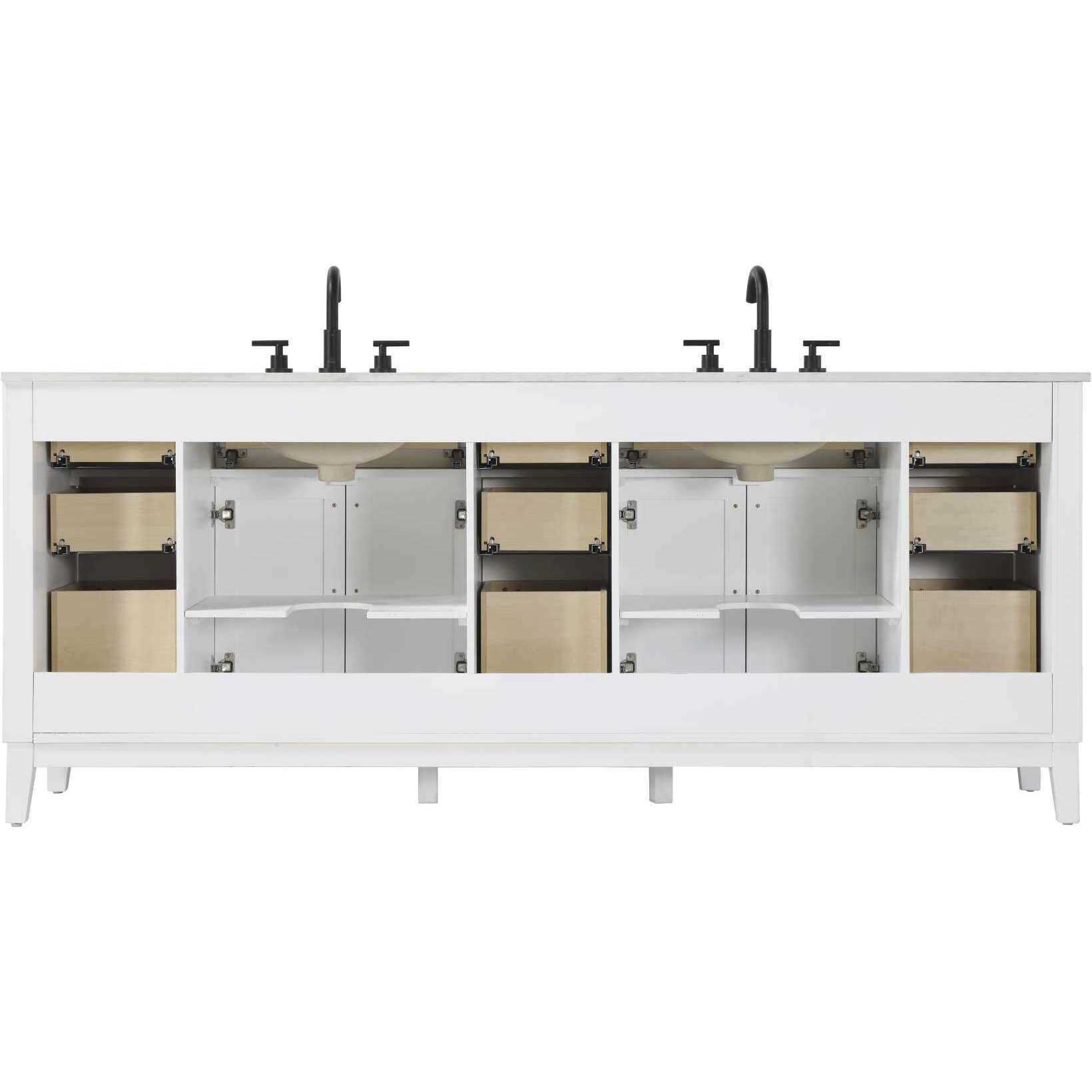 Virginia 84 X 35 inch White Bathroom Vanity Cabinet