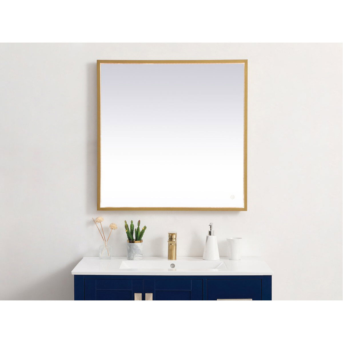 Pier 36 X 27 inch Brass LED Mirror
