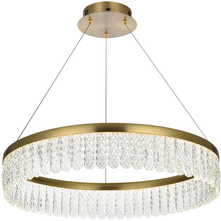Rune 1 Light 24 inch Satin Gold Chandelier Ceiling Light