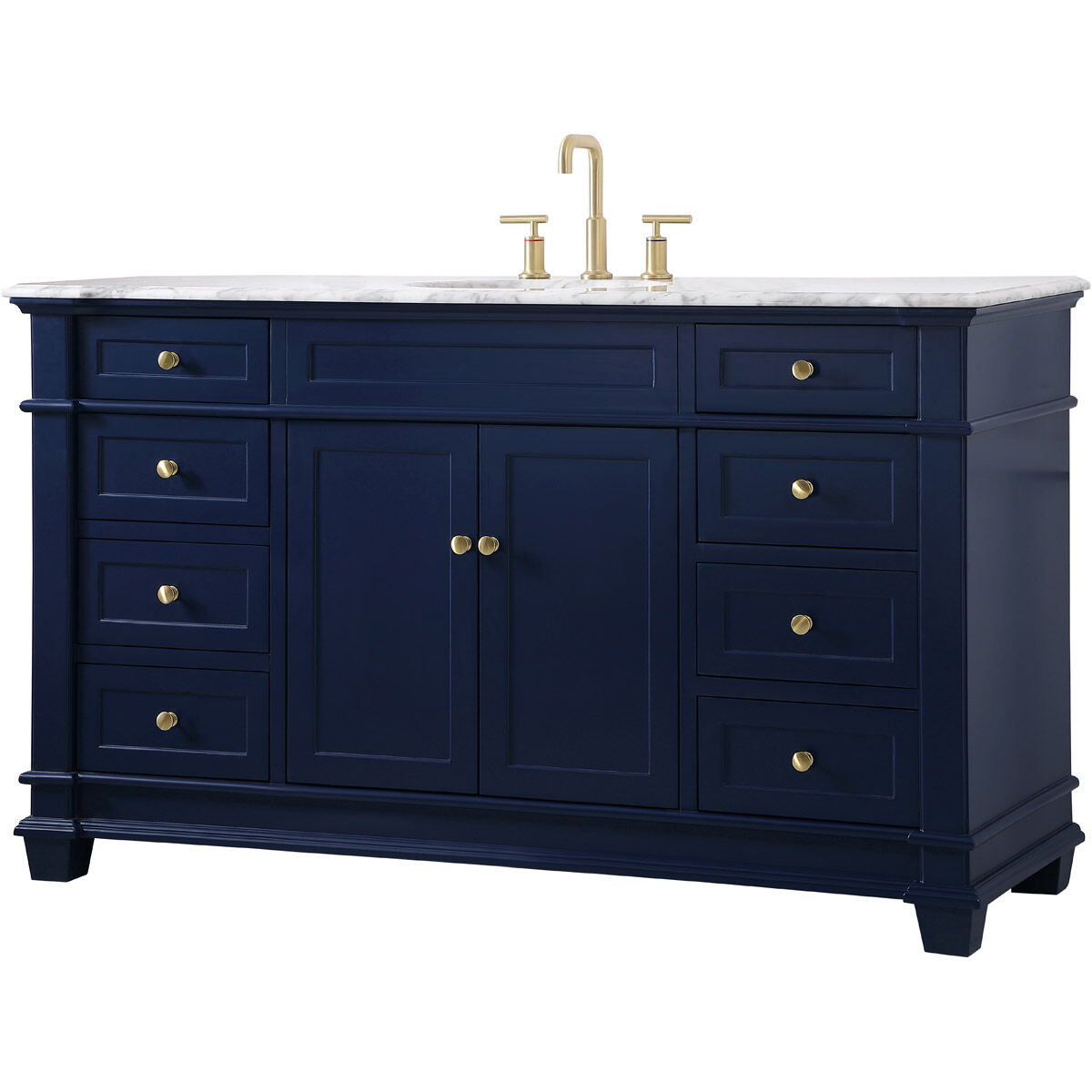 Wesley 60 X 22 X 35 inch Blue Vanity Sink Set