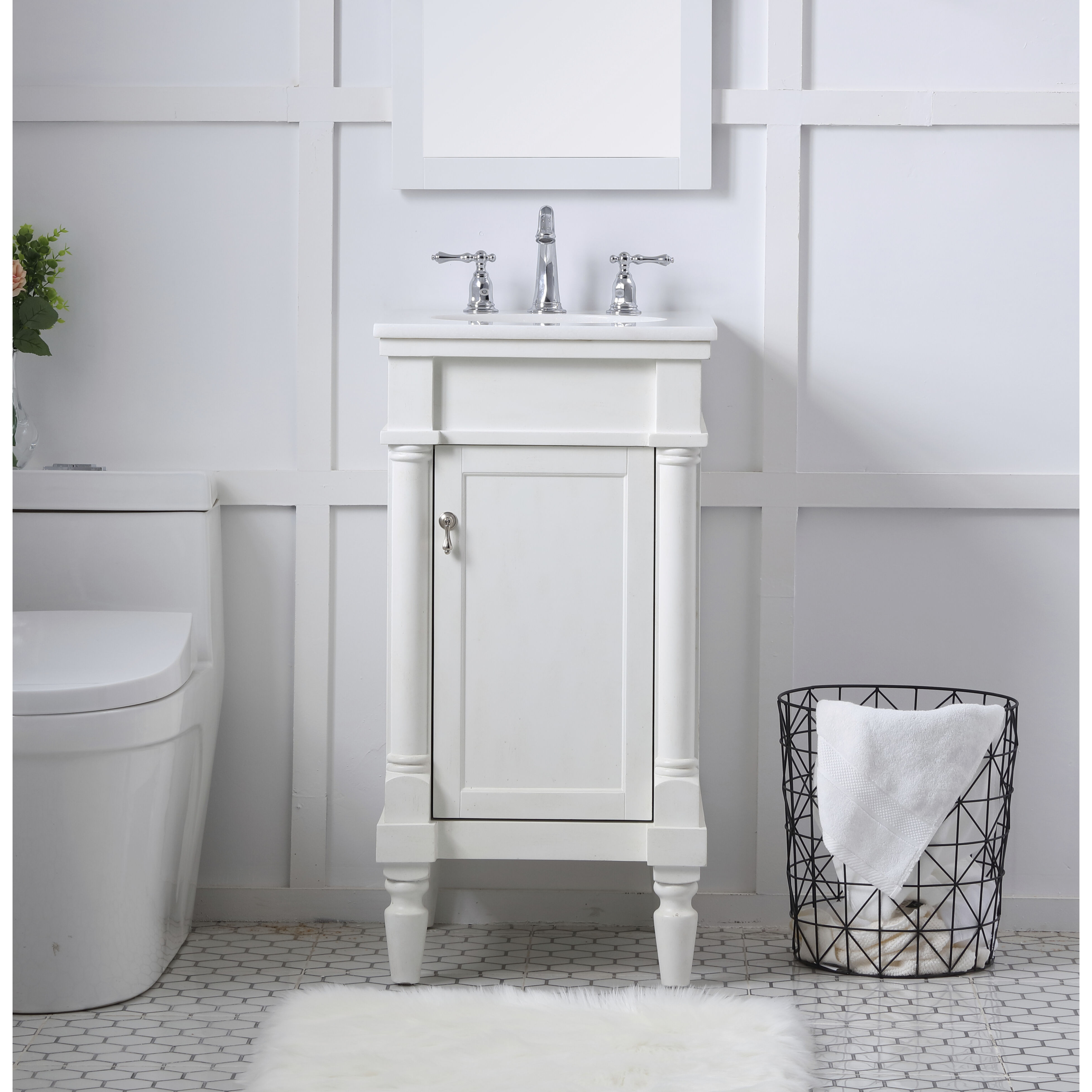 Lexington 19 X 18 X 35 inch Antique White Vanity Sink Set