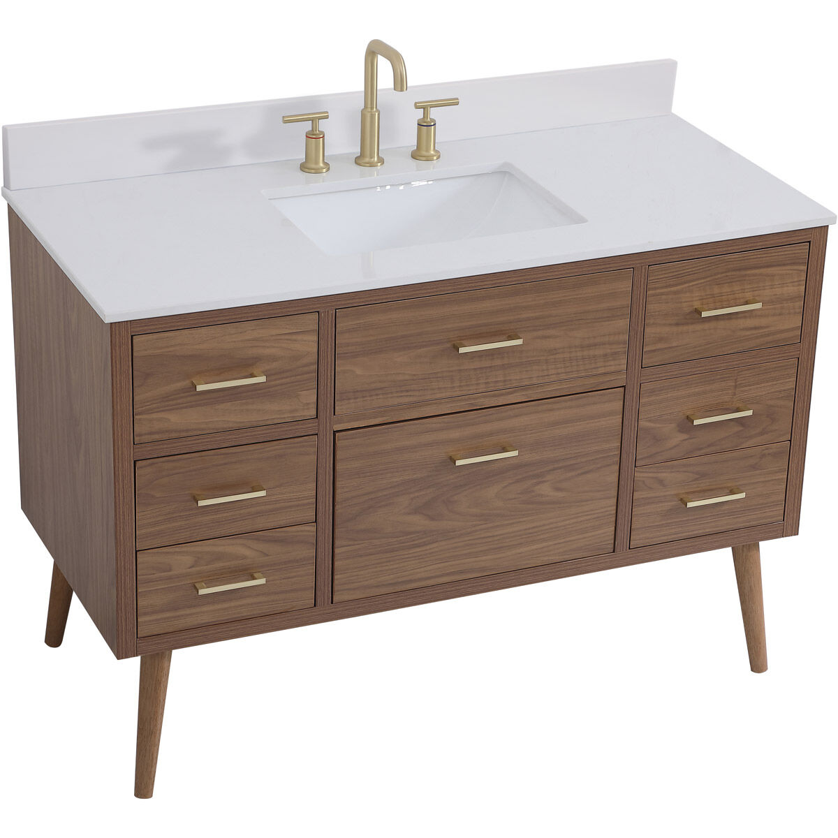 Boise 42 X 22 X 34 inch Walnut Brown Vanity Sink Set