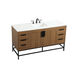 Eugene 60 X 22 X 34 inch Walnut Brown Vanity Sink Set