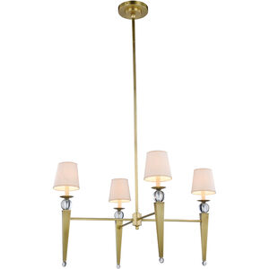 Olympia 4 Light 36 inch Burnished Brass Pendant Ceiling Light, Urban Classic