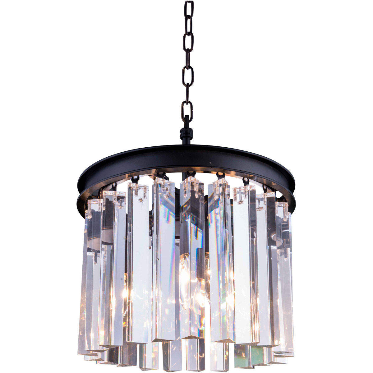 Sydney 3 Light 12 inch Matte Black Pendant Ceiling Light in Clear, Urban Classic