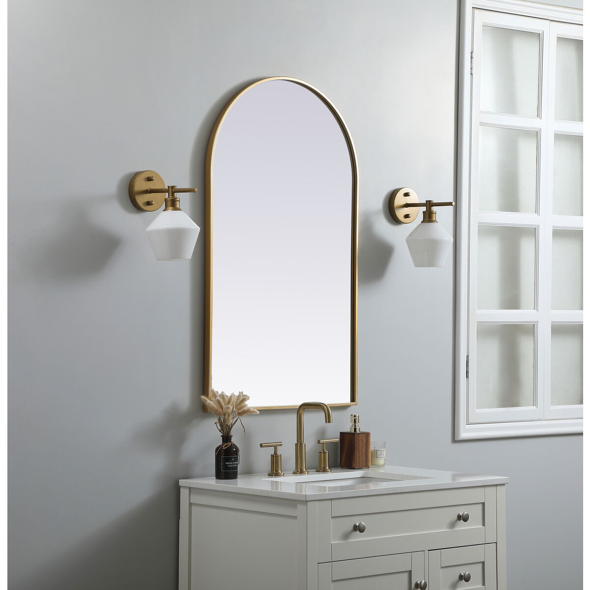 Ayra 40 X 24 inch Brass Mirror in 24 x 40