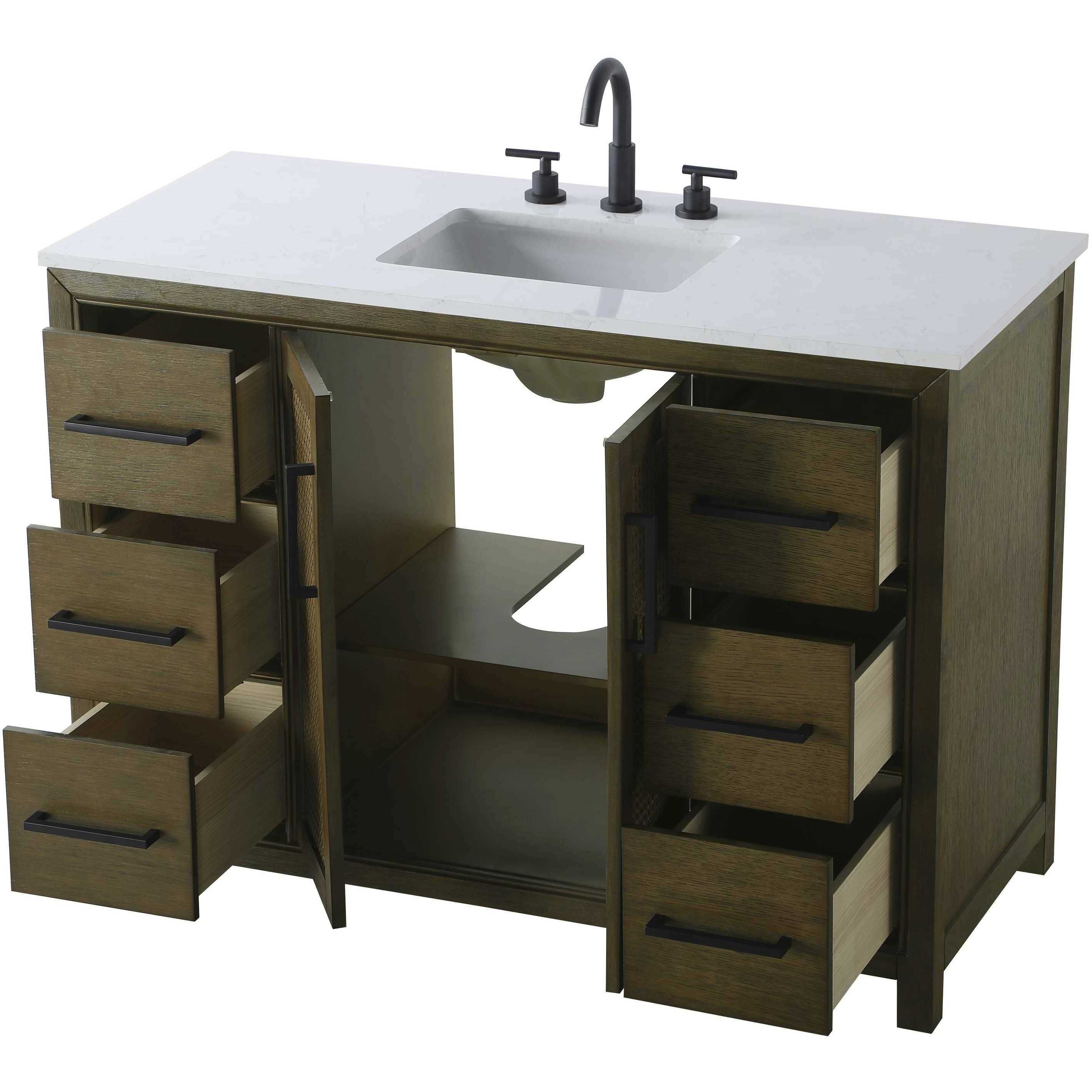 Alina 48 X 34 inch Hazel Oak Bathroom Vanity Cabinet