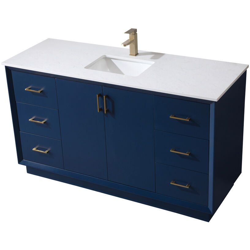 Hayes 60 X 22 X 35 inch Blue Vanity Sink Set