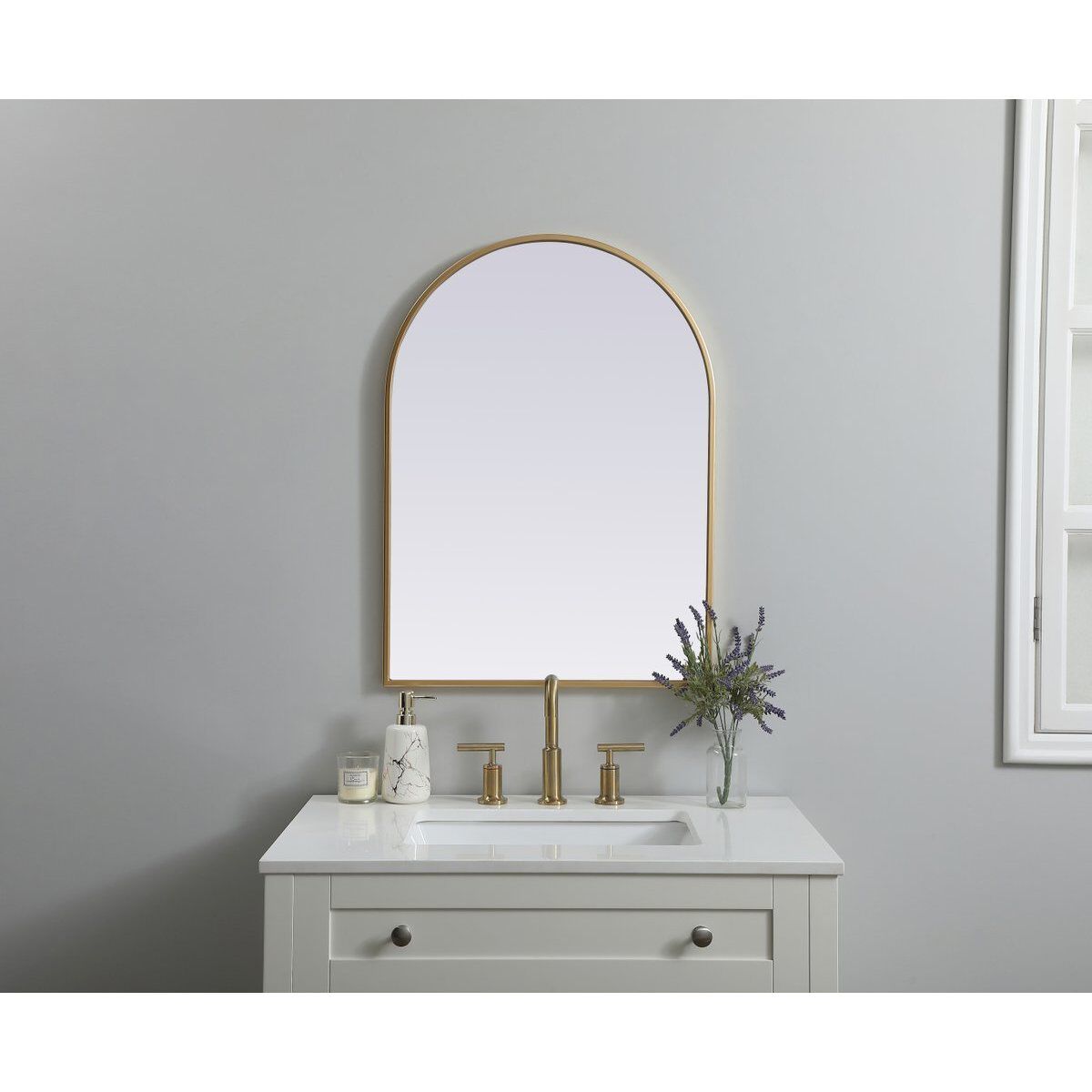 Ayra 30 X 22 inch Brass Mirror