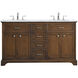 Americana 60 X 35 inch Teak with Carrara White Marble Vanity Set