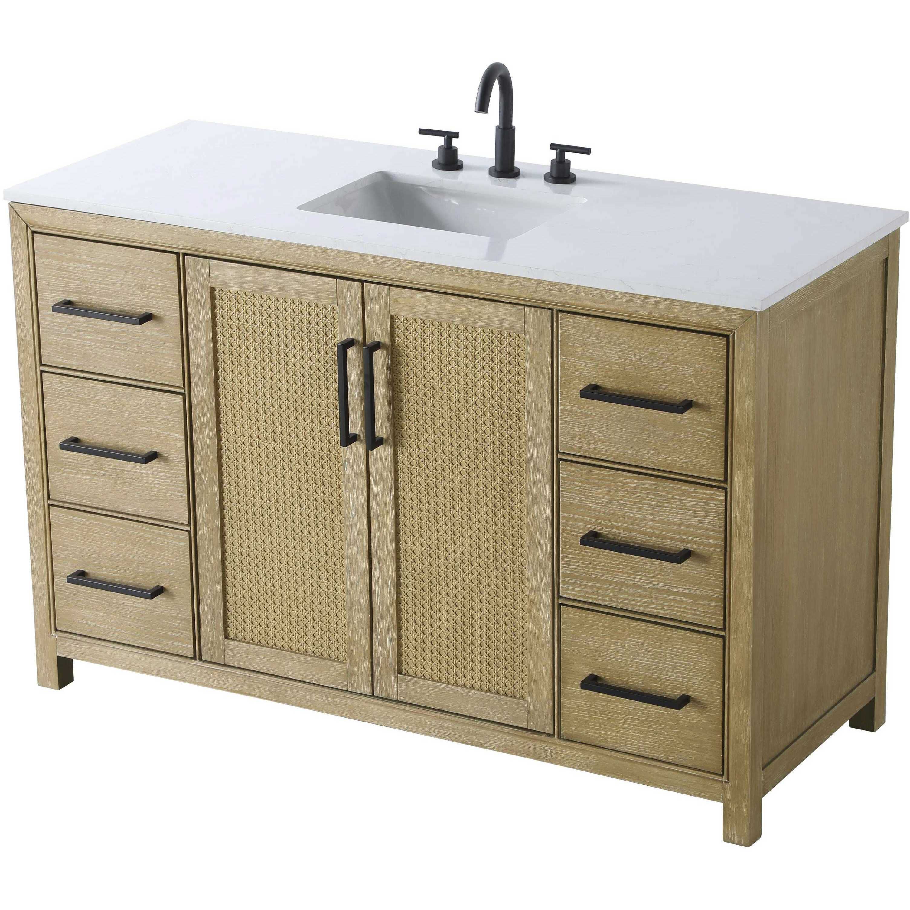 Alina 54 X 34 inch Linen Oak Bathroom Vanity Cabinet