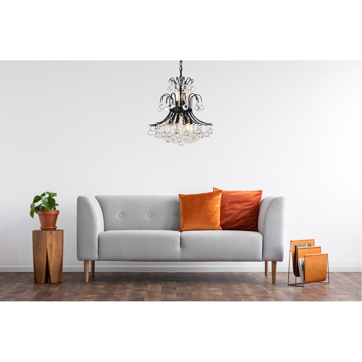 Toureg 10 Light 19 inch Black and Clear Pendant Ceiling Light in Royal Cut