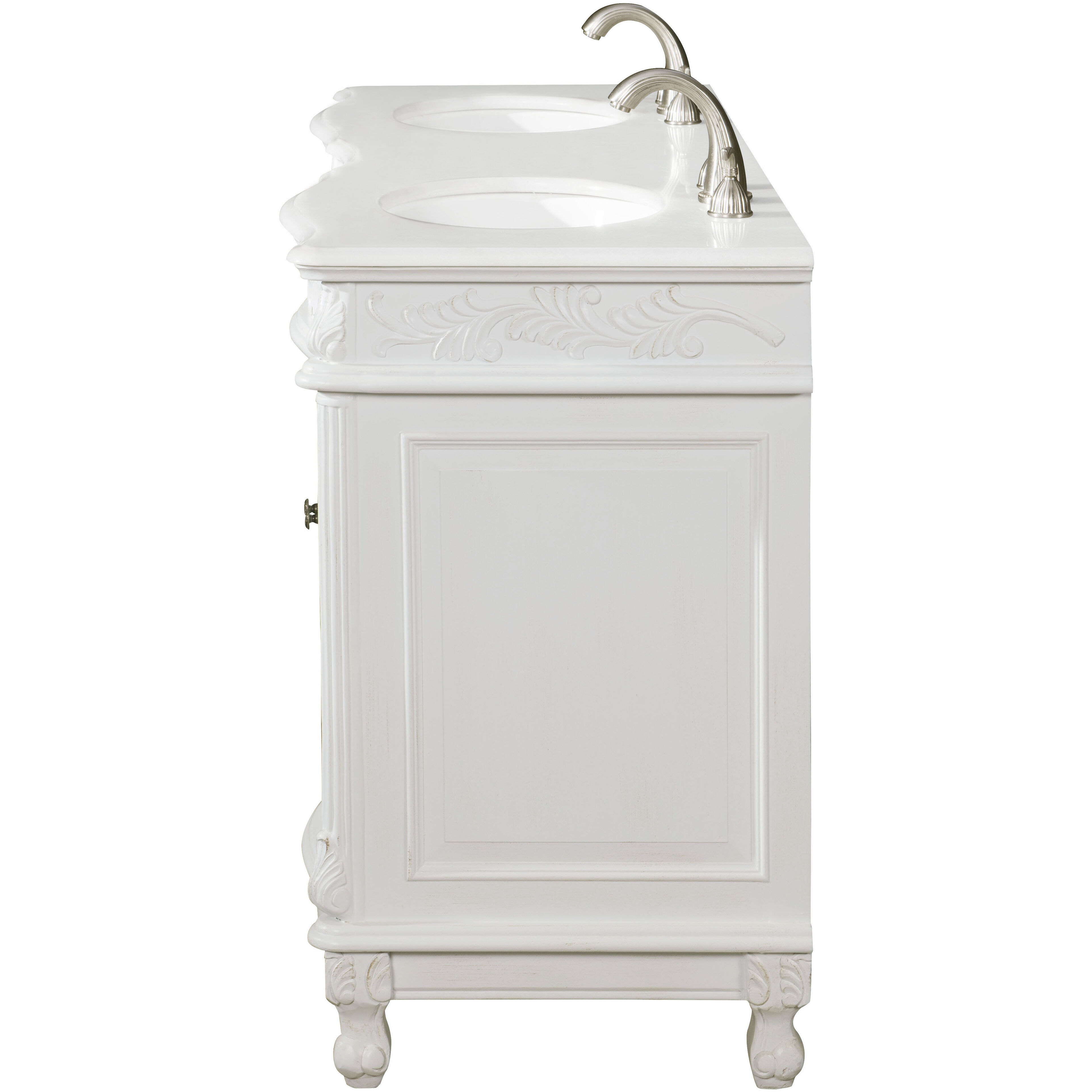 Windsor 60 X 22 X 36 inch Antique White Vanity Sink Set